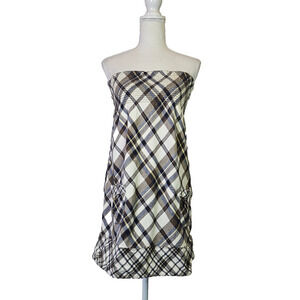 Abercrombie & Fitch Sleeveless Smocked Mini Tube Dress Size S Flannel Plaid